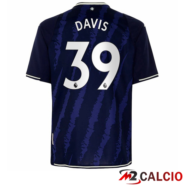 Maglie Calcio Personalizzate,Tute Calcio Squadre,Maglia Nazionale Italiana Calcio | Maglia Aston Villa (Davis 39) Terza Blu 2021/22
