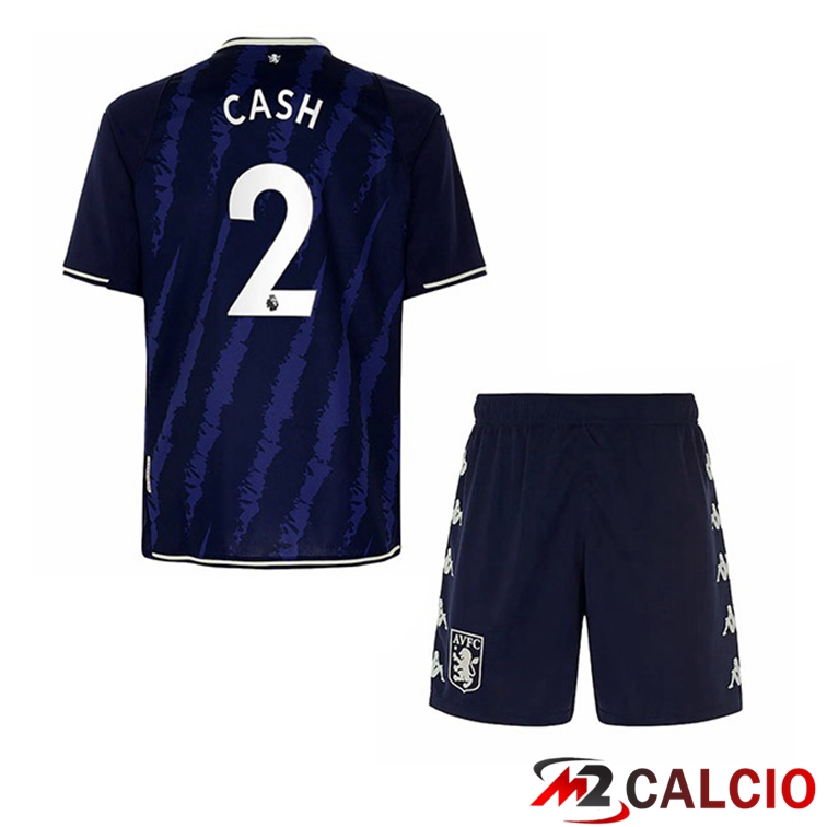 Maglie Calcio Personalizzate,Tute Calcio Squadre,Maglia Nazionale Italiana Calcio | Maglia Aston Villa (Cash 2) Bambino Terza Blu 2021/22