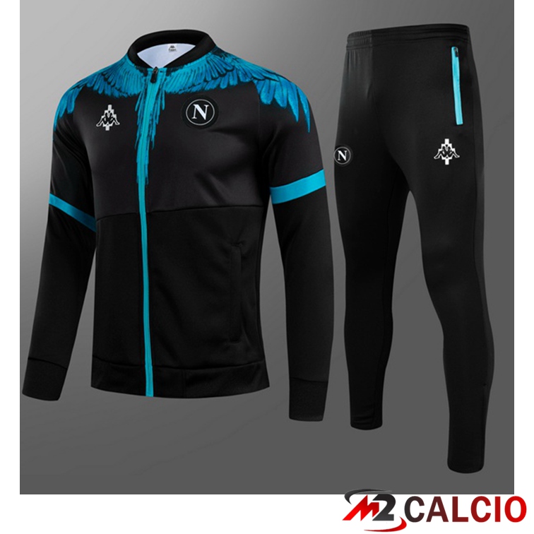 Maglie Calcio Personalizzate,Tute Calcio Squadre,Maglia Nazionale Italiana Calcio | Tuta Calcio Bambino - Giacca SSC Napoli Nero Blu 2021/2022