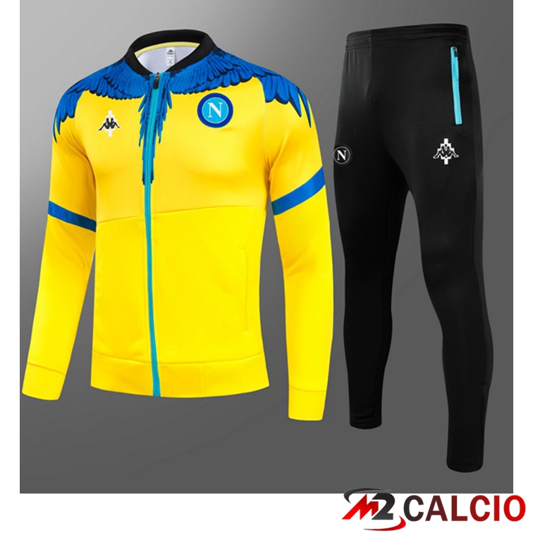 Maglie Calcio Personalizzate,Tute Calcio Squadre,Maglia Nazionale Italiana Calcio | Tuta Calcio Bambino - Giacca SSC Napoli Giallo Blu 2021/2022