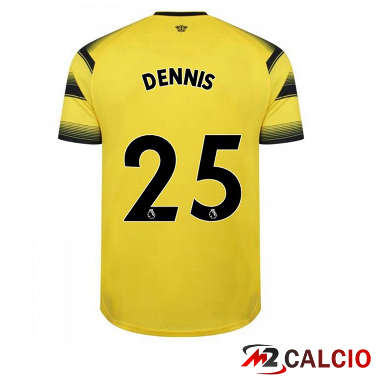 Maglie Calcio Personalizzate,Tute Calcio Squadre,Maglia Nazionale Italiana Calcio | Maglia Watford FC (DENNIS 25) Prima Giallo/Nero 2021/22