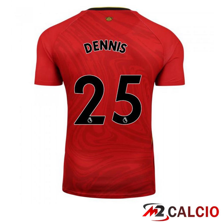Maglie Calcio Personalizzate,Tute Calcio Squadre,Maglia Nazionale Italiana Calcio | Maglia Watford FC (DENNIS 25) Seconda Rosso 2021/22
