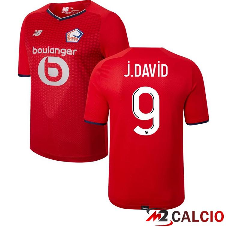 Maglie Calcio Personalizzate,Tute Calcio Squadre,Maglia Nazionale Italiana Calcio | Maglia Lille LOSC (J.DAVID 9) Prima Rosso 2021/2022