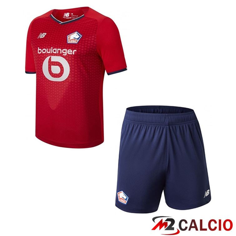 Maglie Calcio Personalizzate,Tute Calcio Squadre,Maglia Nazionale Italiana Calcio | Maglia Lille LOSC Bambino Prima Rosso 2021/2022