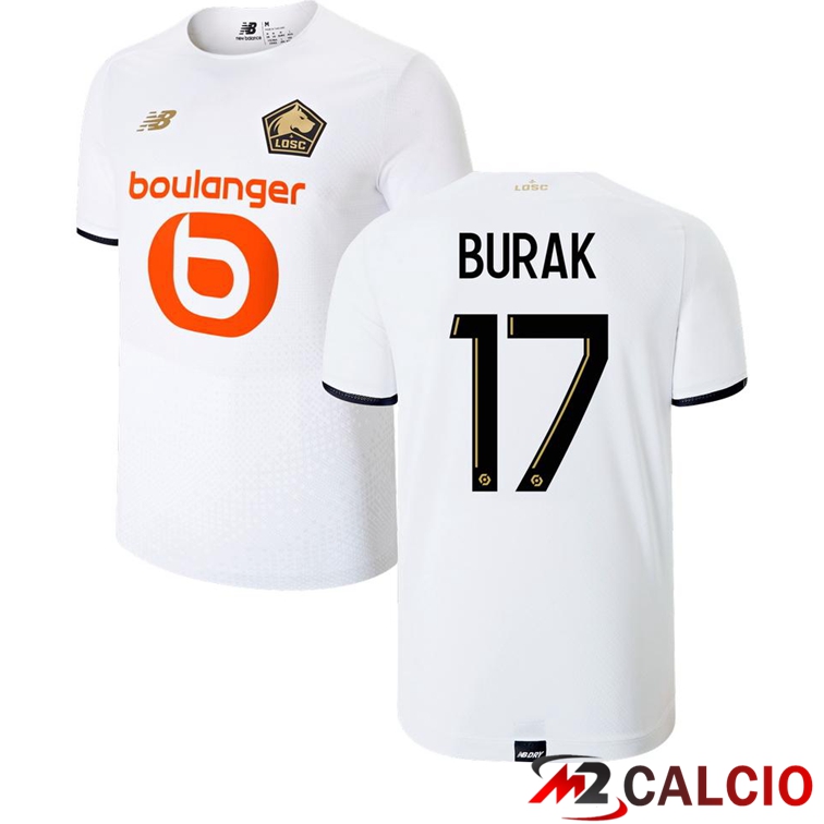 Maglie Calcio Personalizzate,Tute Calcio Squadre,Maglia Nazionale Italiana Calcio | Maglia Lille LOSC (BURAK 17) Seconda Bianco 2021/2022