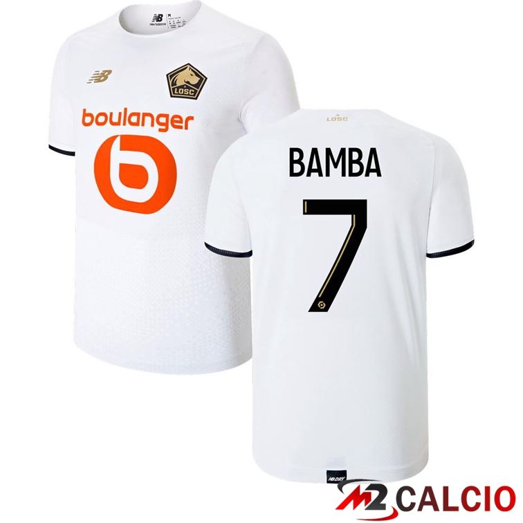 Maglie Calcio Personalizzate,Tute Calcio Squadre,Maglia Nazionale Italiana Calcio | Maglia Lille LOSC (BAMBA 7) Seconda Bianco 2021/2022