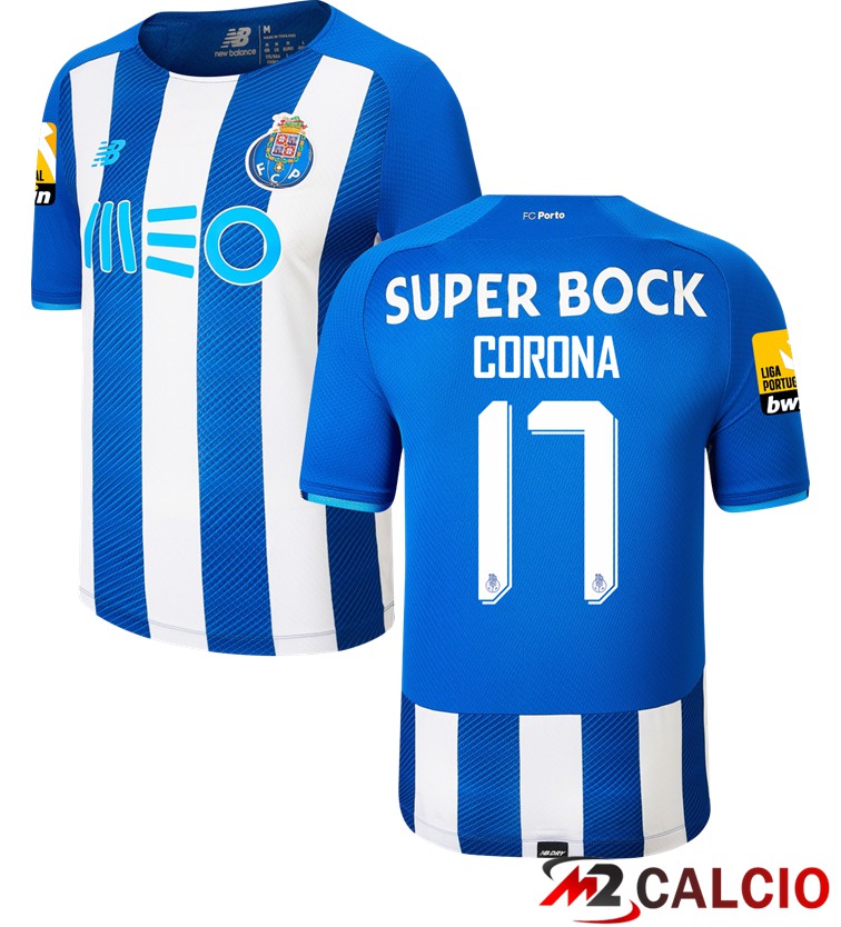 Maglie Calcio Personalizzate,Tute Calcio Squadre,Maglia Nazionale Italiana Calcio | Maglia FC Porto (CORONA 17) Prima Bianco/Blu 2021/2022