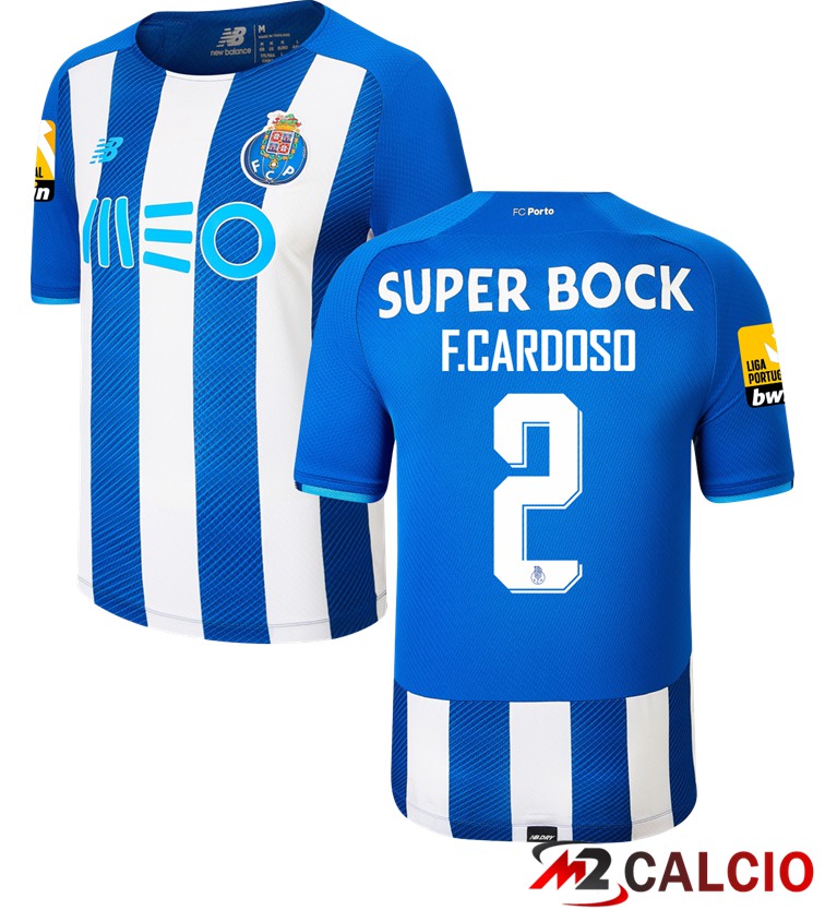Maglie Calcio Personalizzate,Tute Calcio Squadre,Maglia Nazionale Italiana Calcio | Maglia FC Porto (F.CARDOSO 2) Prima Bianco/Blu 2021/2022