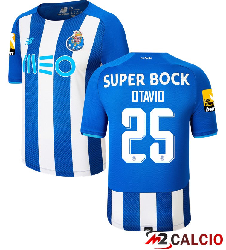 Maglie Calcio Personalizzate,Tute Calcio Squadre,Maglia Nazionale Italiana Calcio | Maglia FC Porto (OTAVIO 25) Prima Bianco/Blu 2021/2022