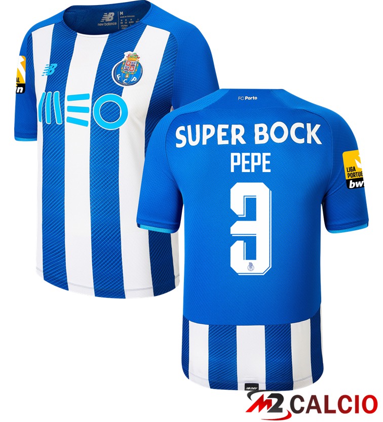 Maglie Calcio Personalizzate,Tute Calcio Squadre,Maglia Nazionale Italiana Calcio | Maglia FC Porto (PEPE 3) Prima Bianco/Blu 2021/2022