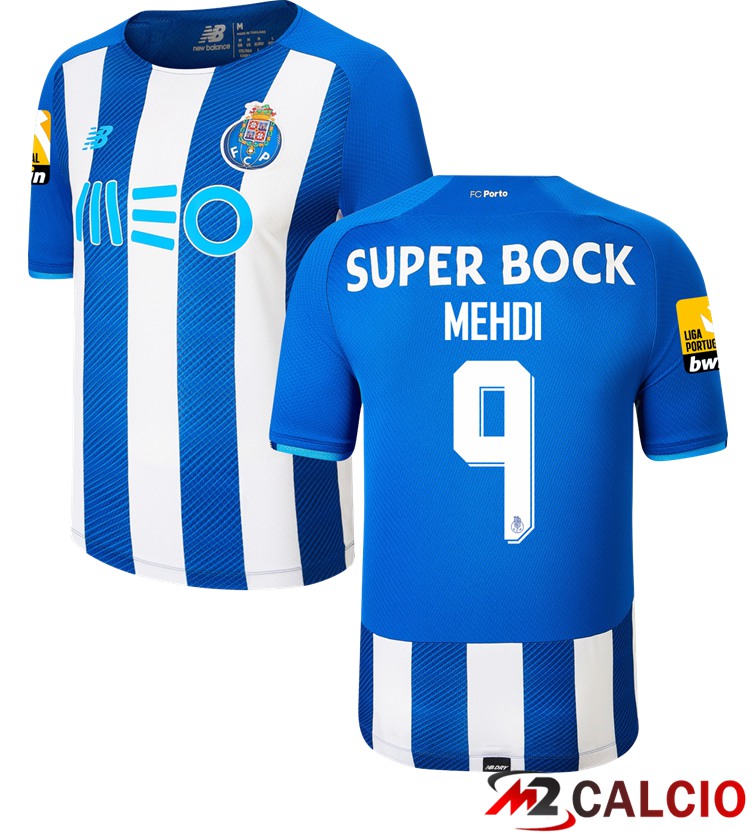 Maglie Calcio Personalizzate,Tute Calcio Squadre,Maglia Nazionale Italiana Calcio | Maglia FC Porto (MEHDI 9) Prima Bianco/Blu 2021/2022