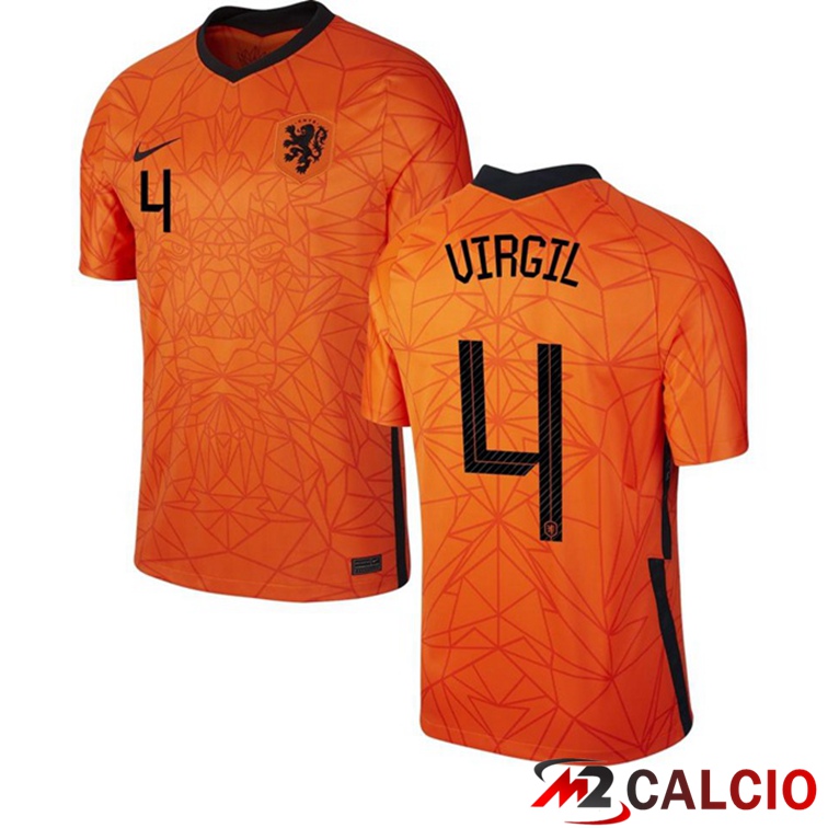 Maglie Calcio Personalizzate,Tute Calcio Squadre,Maglia Nazionale Italiana Calcio | Maglia Nazionale Paesi Bassi (VIRGIL 4) Prima 2020/2021
