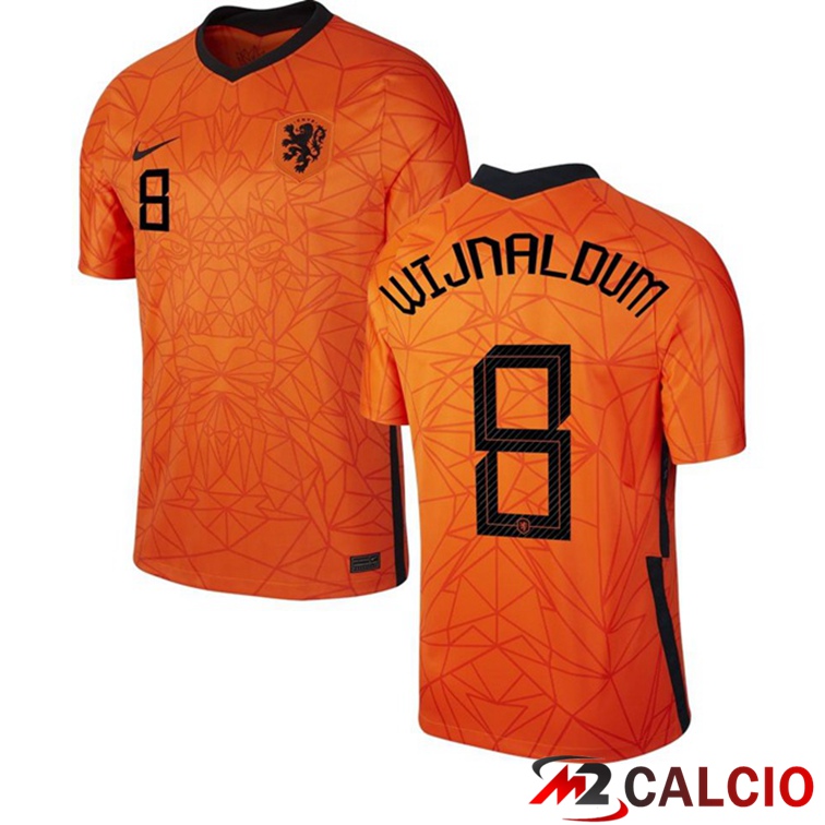 Maglie Calcio Personalizzate,Tute Calcio Squadre,Maglia Nazionale Italiana Calcio | Maglia Nazionale Paesi Bassi (WIJNALDUM 8) Prima 2020/2021
