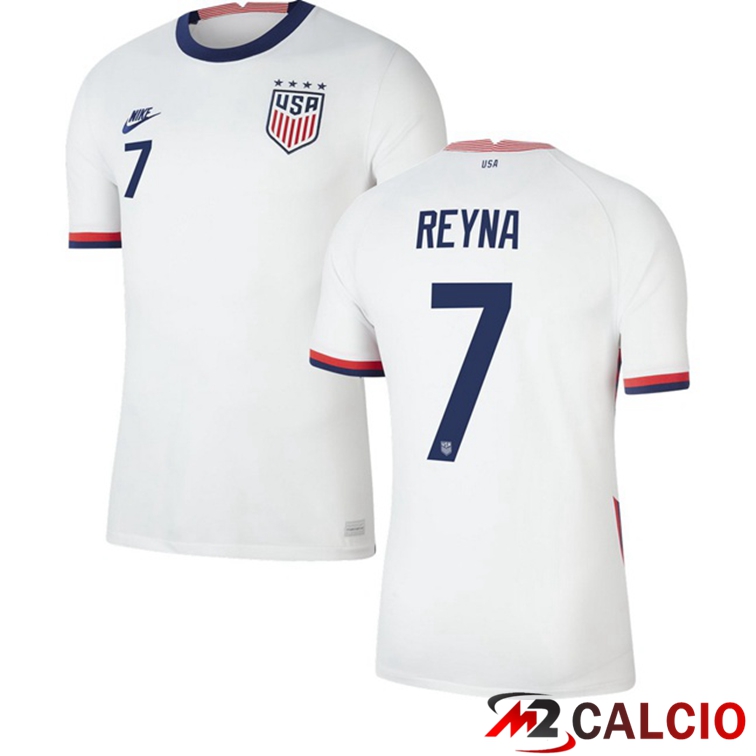 Maglie Calcio Personalizzate,Tute Calcio Squadre,Maglia Nazionale Italiana Calcio | Maglia Nazionale USA (REYNA 7) Prima 2020/2021