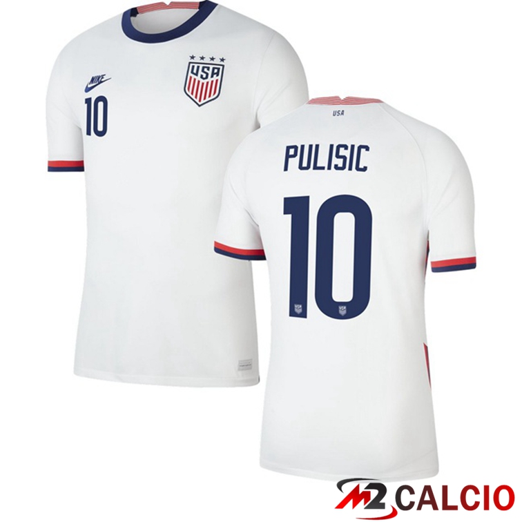 Maglie Calcio Personalizzate,Tute Calcio Squadre,Maglia Nazionale Italiana Calcio | Maglia Nazionale USA (PULISIC 10) Prima 2020/2021