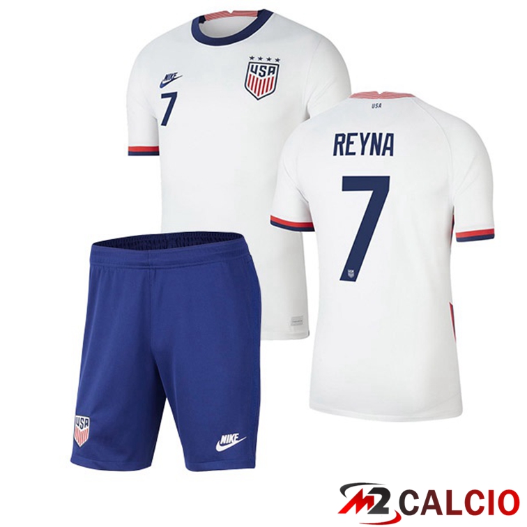 Maglie Calcio Personalizzate,Tute Calcio Squadre,Maglia Nazionale Italiana Calcio | Maglia Nazionale USA (REYNA 7) Bambino Prima 2020/2021