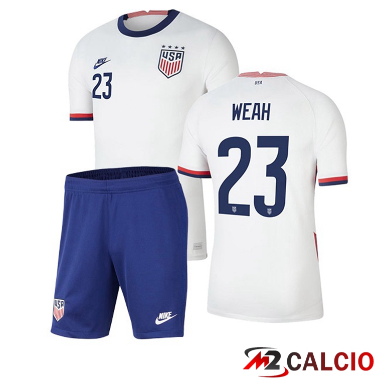 Maglie Calcio Personalizzate,Tute Calcio Squadre,Maglia Nazionale Italiana Calcio | Maglia Nazionale USA (WEAH 23) Bambino Prima 2020/2021