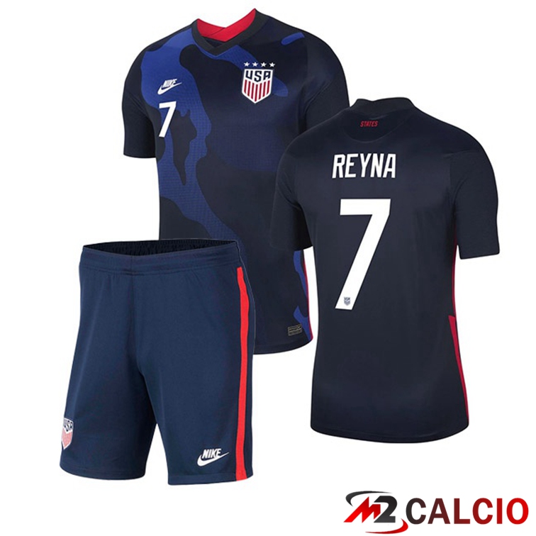 Maglie Calcio Personalizzate,Tute Calcio Squadre,Maglia Nazionale Italiana Calcio | Maglia Nazionale USA (REYNA 7) Bambino Seconda 2020/2021