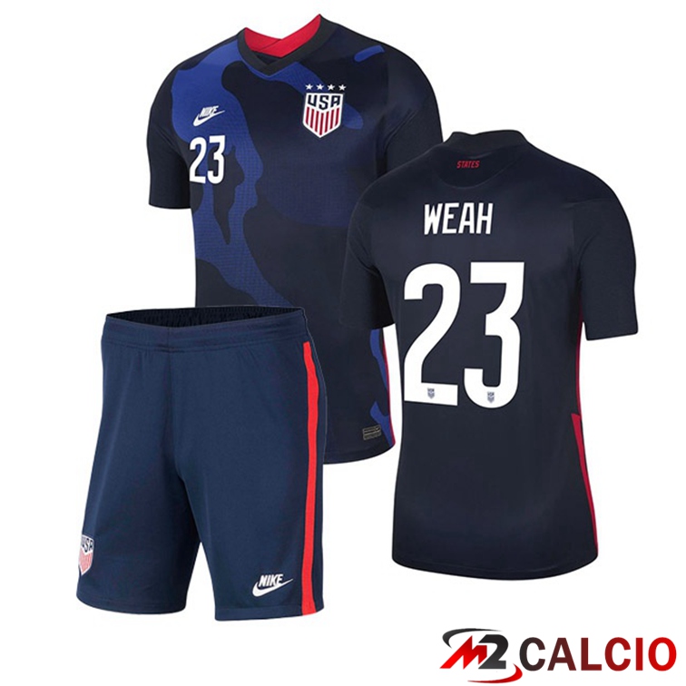 Maglie Calcio Personalizzate,Tute Calcio Squadre,Maglia Nazionale Italiana Calcio | Maglia Nazionale USA (WEAH 23) Bambino Seconda 2020/2021