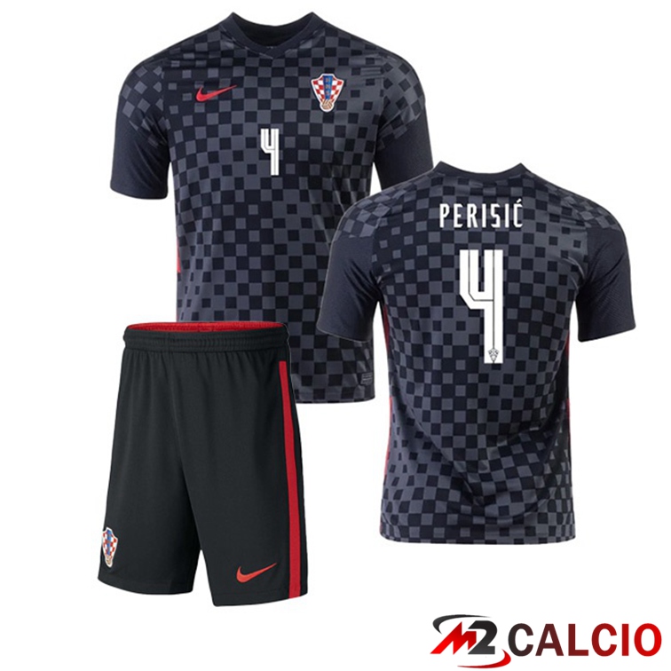 Maglie Calcio Personalizzate,Tute Calcio Squadre,Maglia Nazionale Italiana Calcio | Maglia Nazionale Croazia (PERIŠIĆ 4) Bambino Seconda 2020/2021