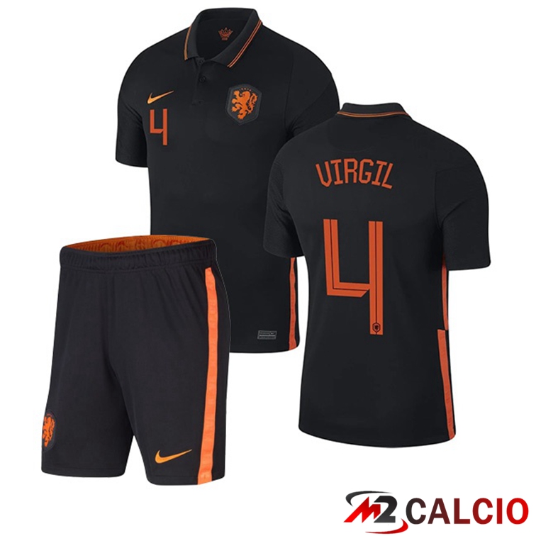 Maglie Calcio Personalizzate,Tute Calcio Squadre,Maglia Nazionale Italiana Calcio | Maglia Nazionale Paesi Bassi (VIRGIL 4) Bambino Seconda 2020/2021