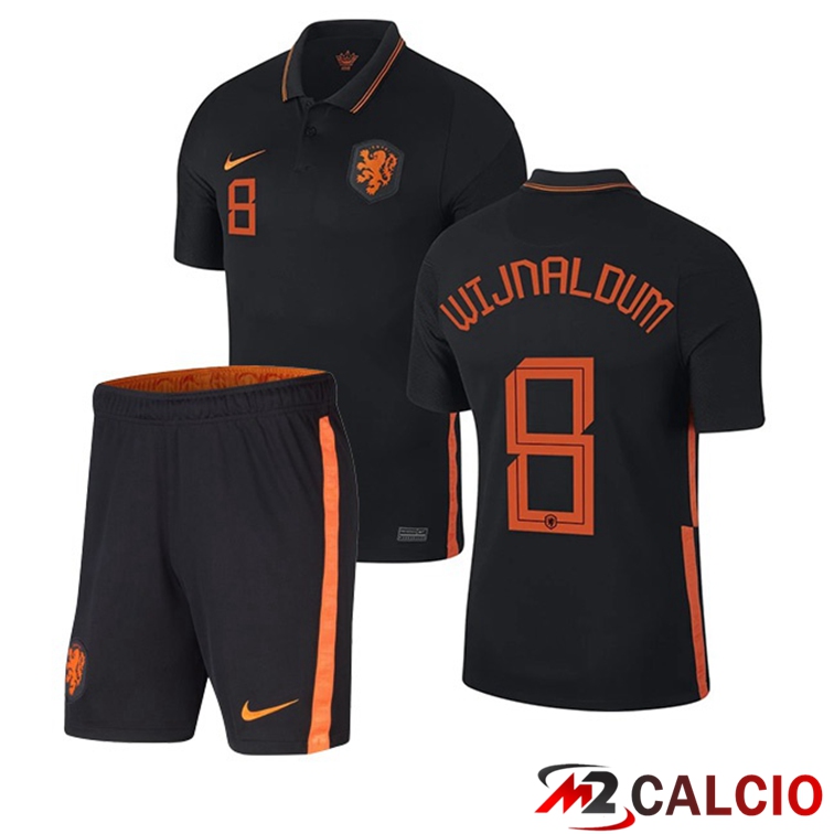 Maglie Calcio Personalizzate,Tute Calcio Squadre,Maglia Nazionale Italiana Calcio | Maglia Nazionale Paesi Bassi (WIJNALDUM 8) Bambino Seconda 2020/2021