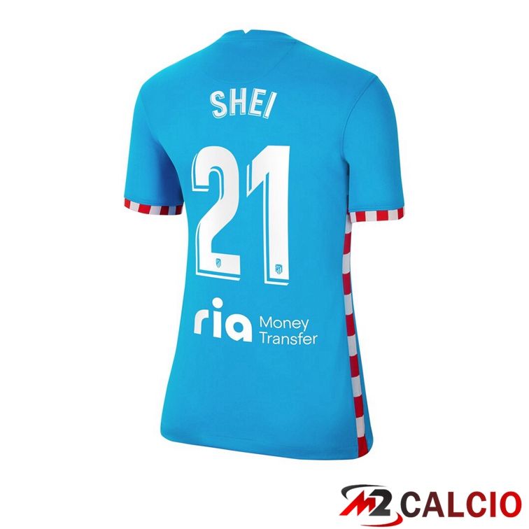 Maglie Calcio Personalizzate,Tute Calcio Squadre,Maglia Nazionale Italiana Calcio | Maglia Atletico Madrid (CARRASCO 21) Donna Terza Blu 2021/2022