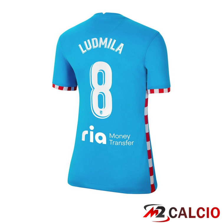 Maglie Calcio Personalizzate,Tute Calcio Squadre,Maglia Nazionale Italiana Calcio | Maglia Atletico Madrid (GRIEZMANN 8) Donna Terza Blu 2021/2022