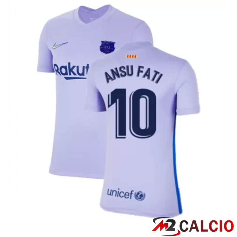Maglie Calcio Personalizzate,Tute Calcio Squadre,Maglia Nazionale Italiana Calcio | Maglia FC Barcellona (ANSU FATI 10) Donna Seconda Viola 2021/2022