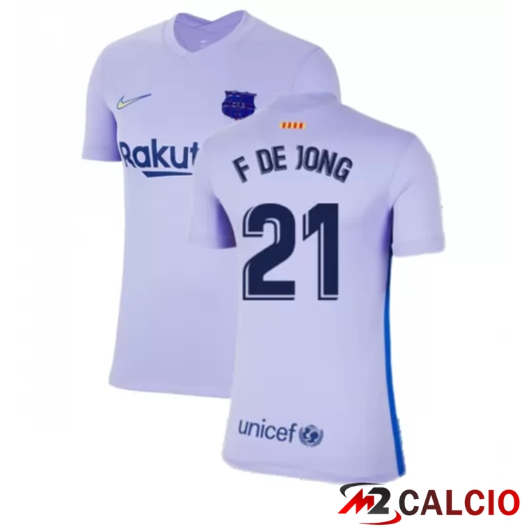 Maglie Calcio Personalizzate,Tute Calcio Squadre,Maglia Nazionale Italiana Calcio | Maglia FC Barcellona (F. De Jong 21) Donna Seconda Viola 2021/2022