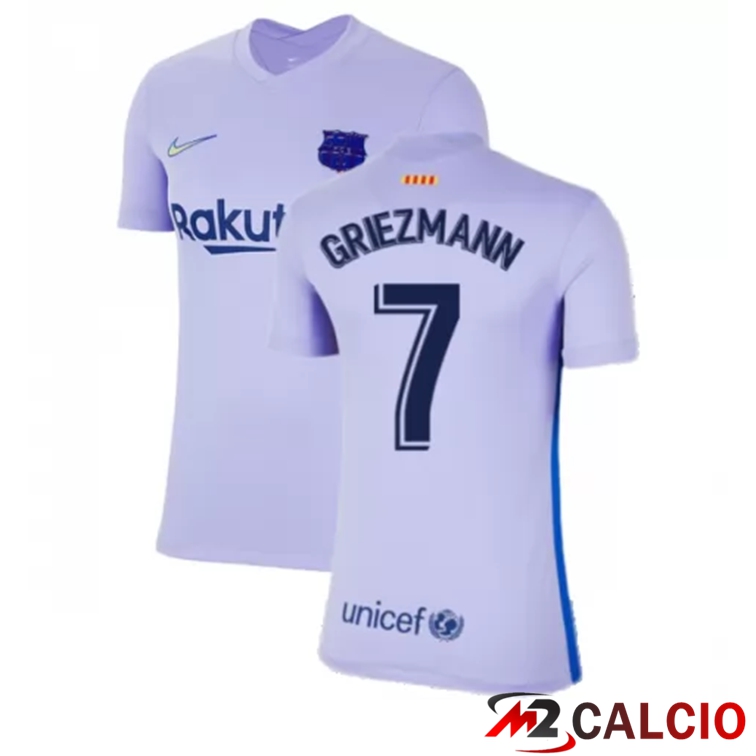 Maglie Calcio Personalizzate,Tute Calcio Squadre,Maglia Nazionale Italiana Calcio | Maglia FC Barcellona (Griezmann 7) Donna Seconda Viola 2021/2022