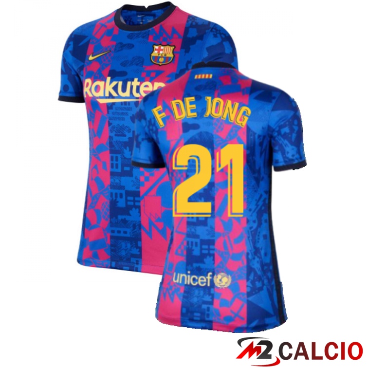 Maglie Calcio Personalizzate,Tute Calcio Squadre,Maglia Nazionale Italiana Calcio | Maglia FC Barcellona (F. De Jong 21) Donna Terza 2021/2022