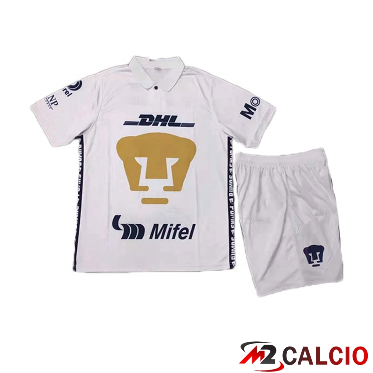 Maglie Calcio Personalizzate,Tute Calcio Squadre,Maglia Nazionale Italiana Calcio | Maglia Pumas UNAM Bambino Prima Bianco 2021/22