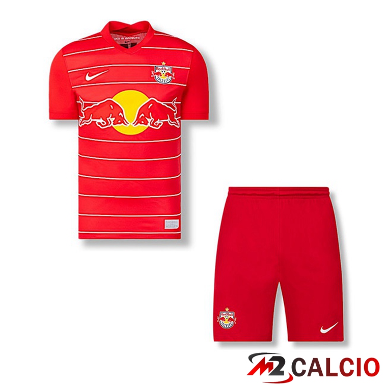 Maglie Calcio Personalizzate,Tute Calcio Squadre,Maglia Nazionale Italiana Calcio | Maglia FC Red Bull Salzburg Bambino Prima 2021/22