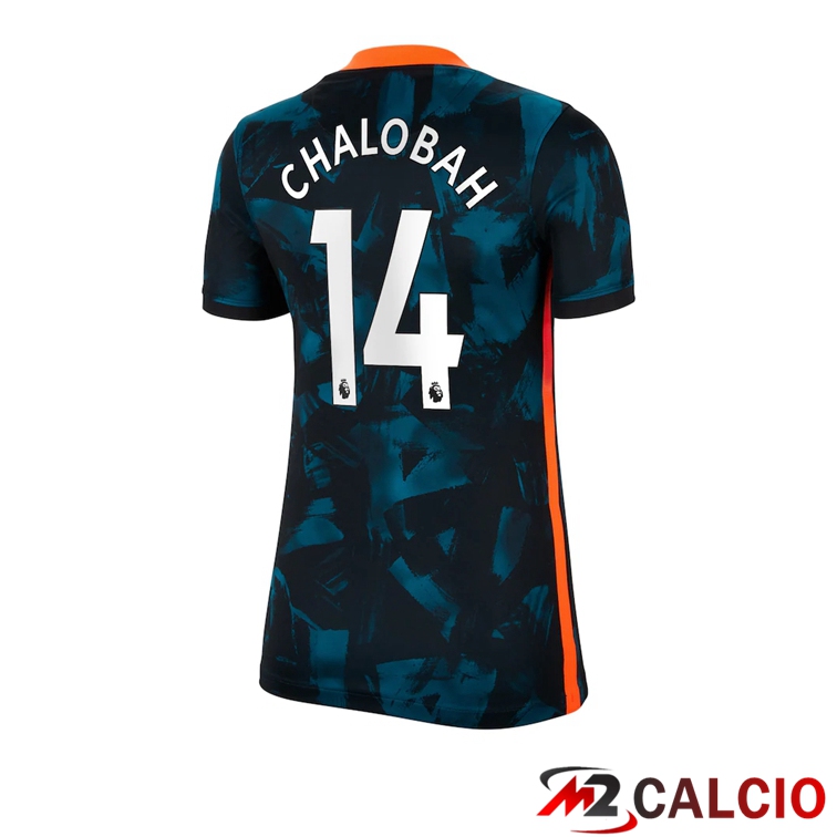 Maglie Calcio Personalizzate,Tute Calcio Squadre,Maglia Nazionale Italiana Calcio | Maglia FC Chelsea (Chalobah 14) Donna Terza Verde/Nero 2021/2022