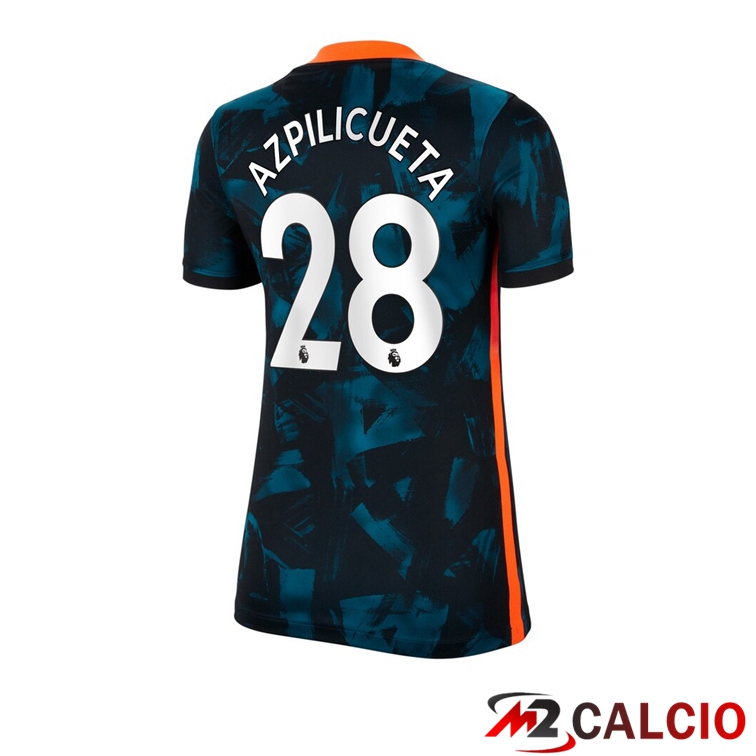 Maglie Calcio Personalizzate,Tute Calcio Squadre,Maglia Nazionale Italiana Calcio | Maglia FC Chelsea (AZPILICUETA 28) Donna Terza Verde/Nero 2021/2022