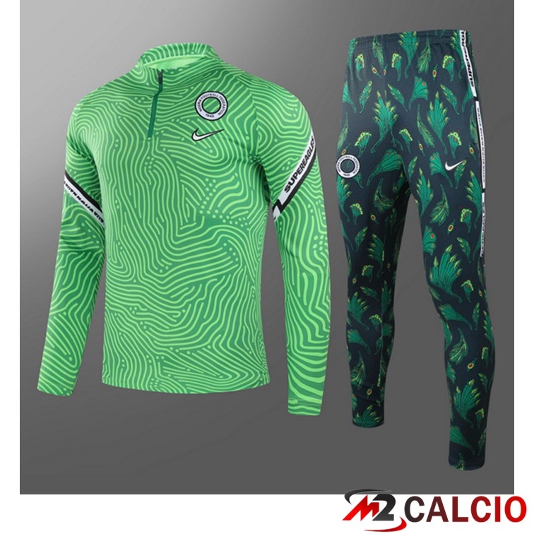 Maglie Calcio Personalizzate,Tute Calcio Squadre,Maglia Nazionale Italiana Calcio | Tuta Calcio Bambino - Giacca Nigeria Verde Clair 2021/2022
