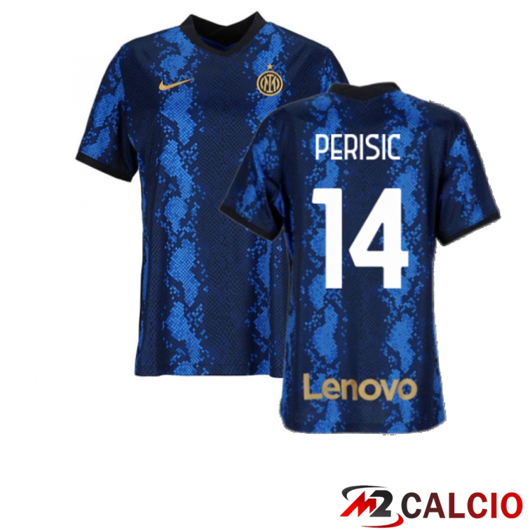Maglie Calcio Personalizzate,Tute Calcio Squadre,Maglia Nazionale Italiana Calcio | Maglia Inter Milan（PERISIC 14）Donna Prima Blu 2021/2022