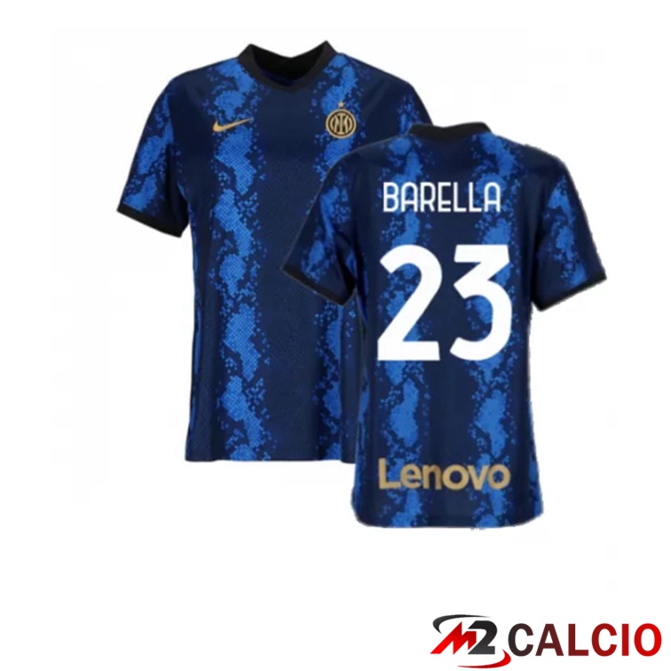 Maglie Calcio Personalizzate,Tute Calcio Squadre,Maglia Nazionale Italiana Calcio | Maglia Inter Milan（BARELLA 23）Donna Prima Blu 2021/2022