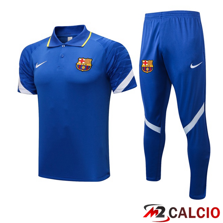 Maglie Calcio Personalizzate,Tute Calcio Squadre,Maglia Nazionale Italiana Calcio | Maglia Polo FC Barcellona + Pantaloni Blu 2021/2022