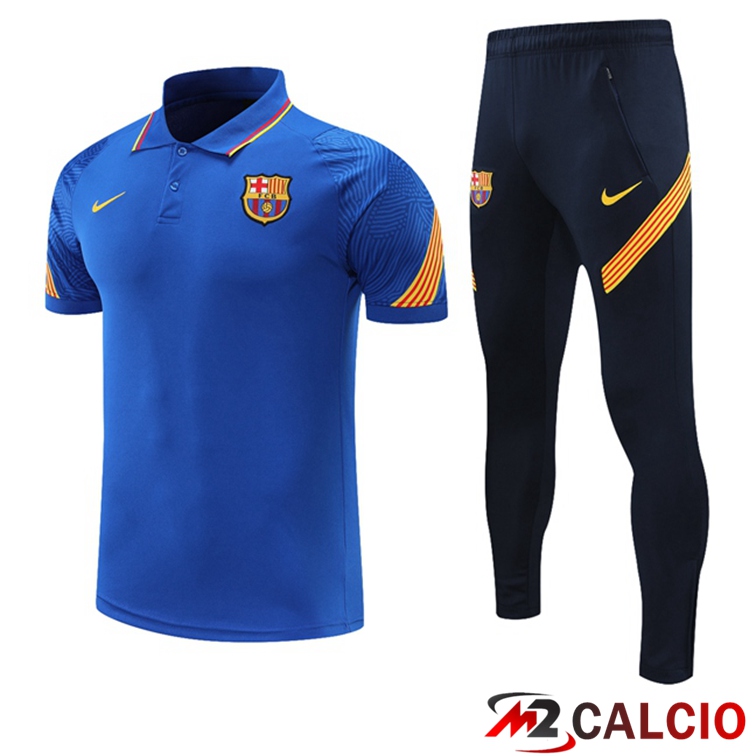 Maglie Calcio Personalizzate,Tute Calcio Squadre,Maglia Nazionale Italiana Calcio | Maglia Polo FC Barcellona + Pantaloni Blu 2021/2022