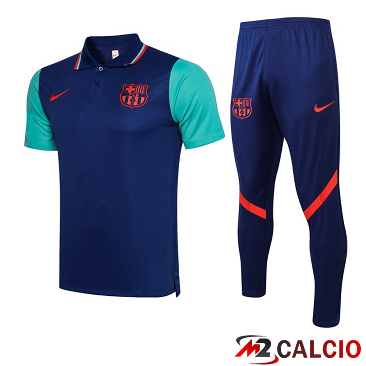 Maglie Calcio Personalizzate,Tute Calcio Squadre,Maglia Nazionale Italiana Calcio | Maglia Polo FC Barcellona + Pantaloni Blu 2021/2022
