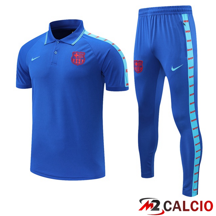 Maglie Calcio Personalizzate,Tute Calcio Squadre,Maglia Nazionale Italiana Calcio | Maglia Polo FC Barcellona + Pantaloni Blu 2021/2022
