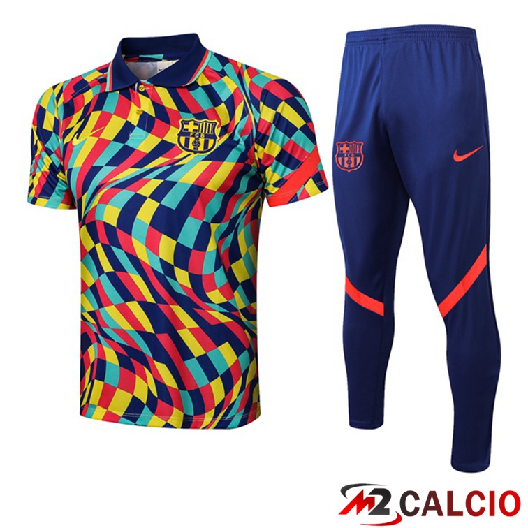 Maglie Calcio Personalizzate,Tute Calcio Squadre,Maglia Nazionale Italiana Calcio | Maglia Polo FC Barcellona + Pantaloni Giallo Blu 2021/2022