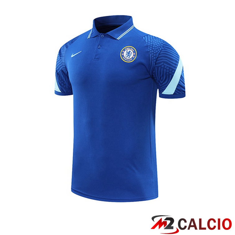 Maglie Calcio Personalizzate,Tute Calcio Squadre,Maglia Nazionale Italiana Calcio | Maglia Polo FC Chelsea Blu 2021/2022