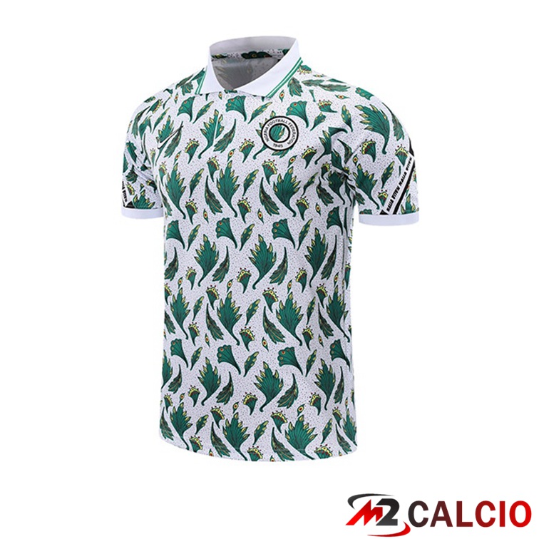 Maglie Calcio Personalizzate,Tute Calcio Squadre,Maglia Nazionale Italiana Calcio | Maglia Polo Nigeria Bianco Verde 2021/2022