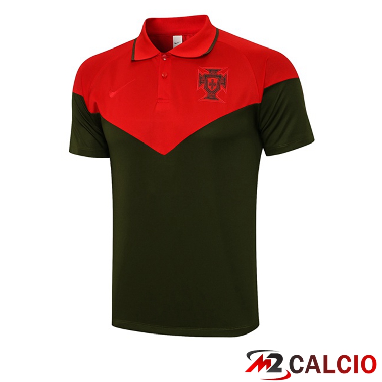 Maglie Calcio Personalizzate,Tute Calcio Squadre,Maglia Nazionale Italiana Calcio | Maglia Polo Portogallo Rosso Verde 2021/2022