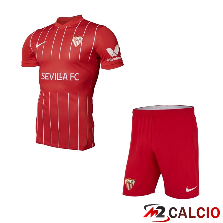 Maglie Calcio Personalizzate,Tute Calcio Squadre,Maglia Nazionale Italiana Calcio | Maglia Sevilla FC Bambino Seconda Rosso 2021/2022