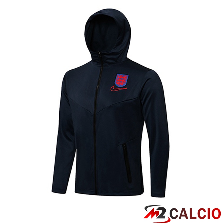 Maglie Calcio Personalizzate,Tute Calcio Squadre,Maglia Nazionale Italiana Calcio | Felpa Cappuccio Inghilterra Blu Reale 2021/2022