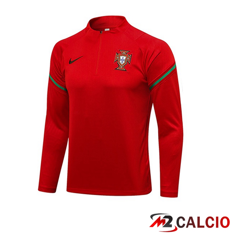 Maglie Calcio Personalizzate,Tute Calcio Squadre,Maglia Nazionale Italiana Calcio | Felpa Allenamento Portogallo Rosso 2021/2022